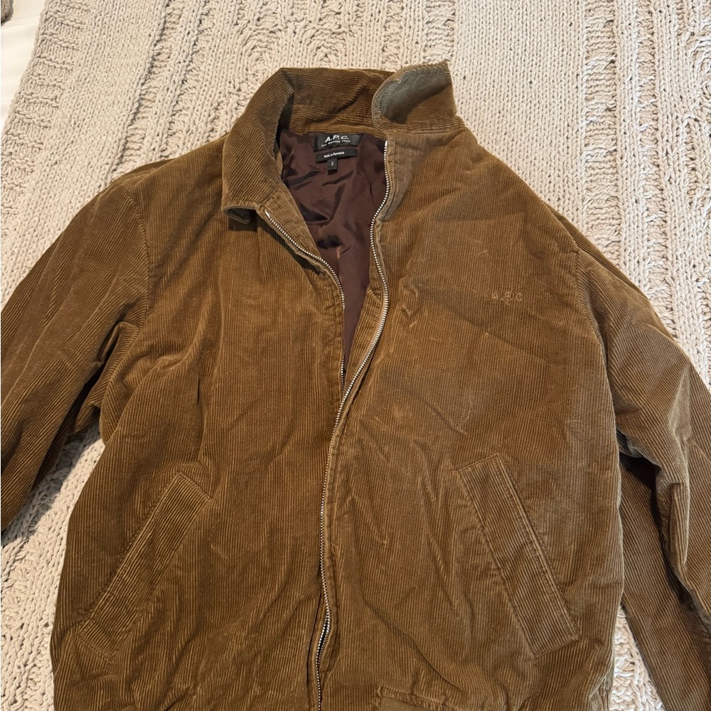 A.P.C. Men's Brown Corduroy Bomber Jacket